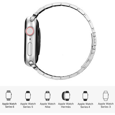 Apple Watch 44mm Wiwu Ultra Thin Steel Belt Three Beads Metal Band - 7