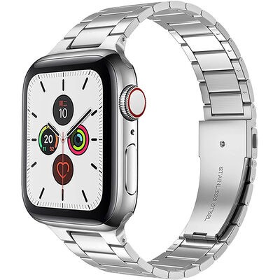 Apple Watch 44mm Wiwu Ultra Thin Steel Belt Three Beads Metal Kordon - 1