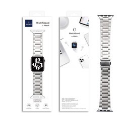 Apple Watch 44mm Wiwu Ultra Thin Steel Belt Three Beads Metal Kordon - 9