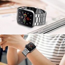 Apple Watch 44mm Wiwu Ultra Thin Steel Belt Three Beads Metal Kordon - 8