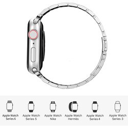 Apple Watch 44mm Wiwu Ultra Thin Steel Belt Three Beads Metal Kordon - 7