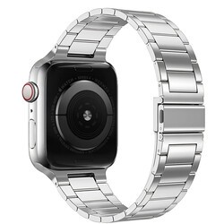 Apple Watch 44mm Wiwu Ultra Thin Steel Belt Three Beads Metal Kordon - 2