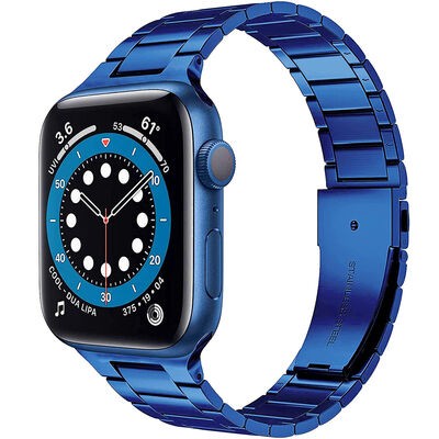 Apple Watch 44mm Wiwu Ultra Thin Steel Belt Three Beads Metal Kordon - 12