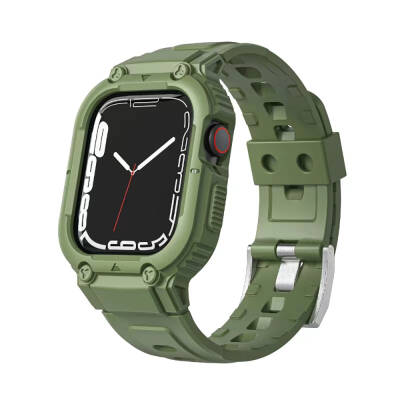 Apple Watch 44mm Wiwu Wi-WB014 Armor Series 2in1 Hard PC Case Protector Silicone Band - Wiwu