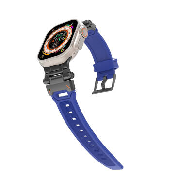 Apple Watch 44mm Zore KRD-108 Metal Başlıklı Silikon Kordon - 17