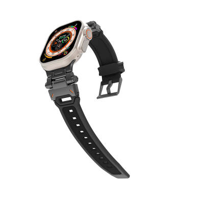 Apple Watch 44mm Zore KRD-108 Metal Başlıklı Silikon Kordon - 18