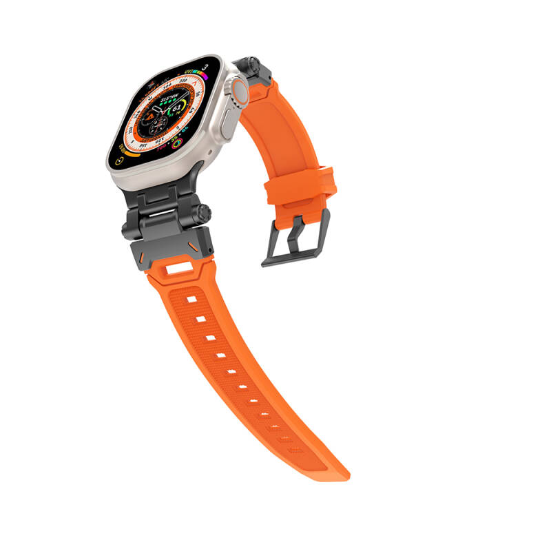 Apple Watch 44mm Zore KRD-108 Silicone Band with Metal Head - 16