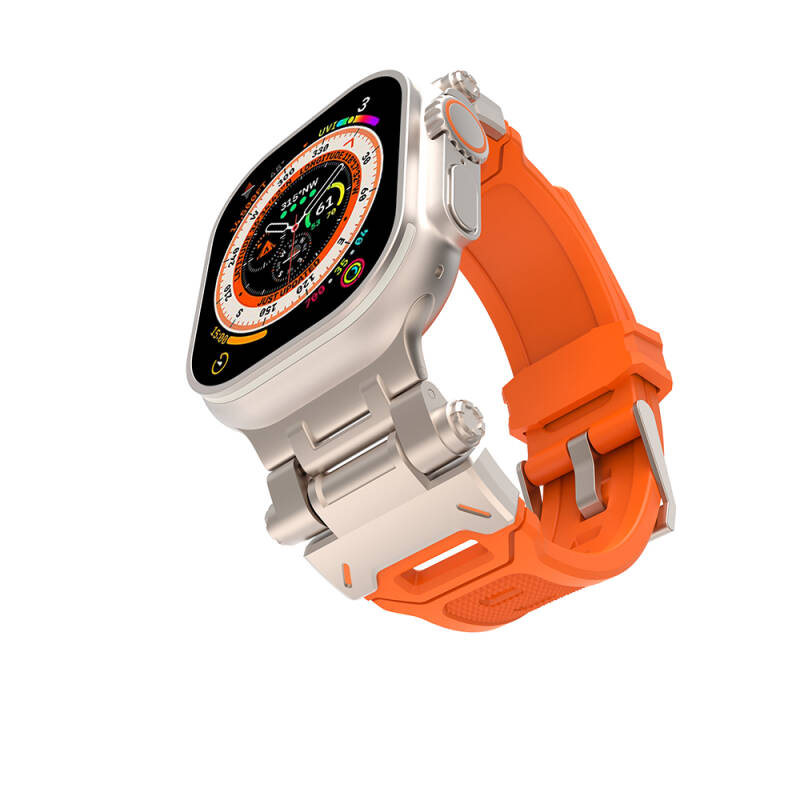 Apple Watch 44mm Zore KRD-108 Silicone Band with Metal Head - 9