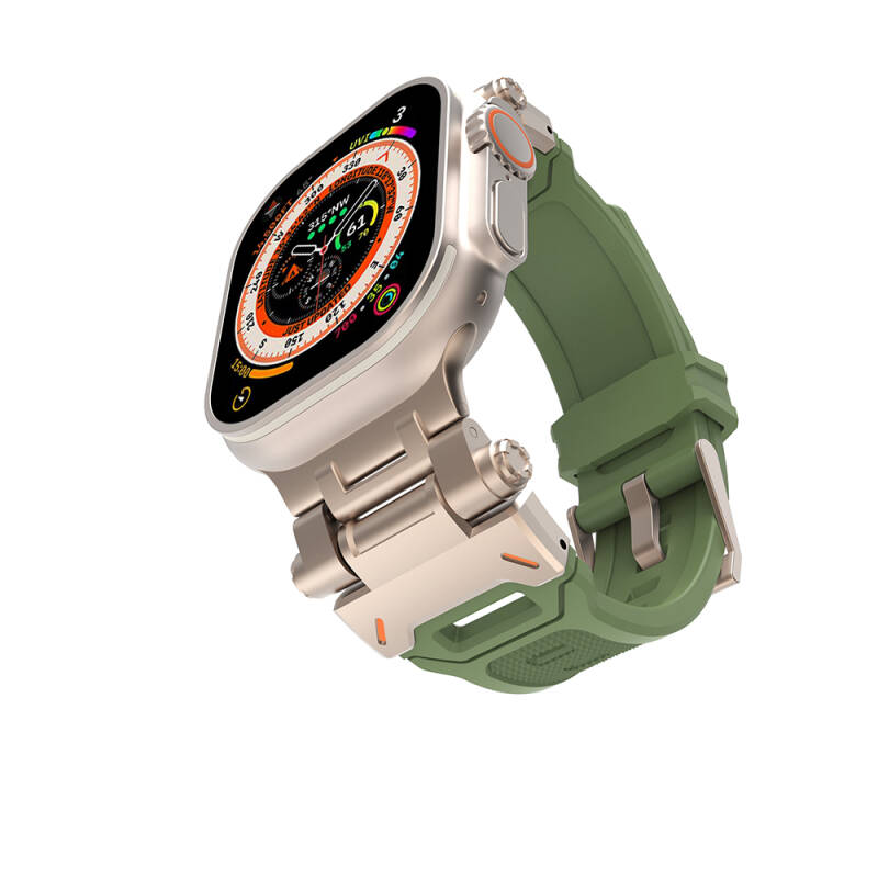 Apple Watch 44mm Zore KRD-108 Silicone Band with Metal Head - 12