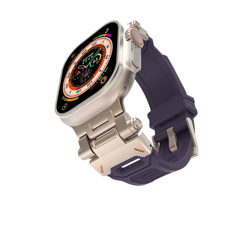 Apple Watch 44mm Zore KRD-108 Silicone Band with Metal Head - 13