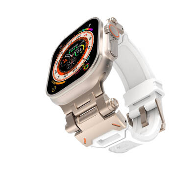 Apple Watch 44mm Zore KRD-108 Silicone Band with Metal Head - 8