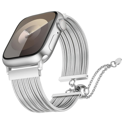 Apple Watch 44mm Zore KRD-137 Metal Hasır Kordon - Zore