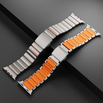 Apple Watch 44mm Zore KRD-149 Metal Silicone Band - 21