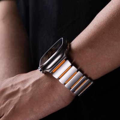 Apple Watch 44mm Zore KRD-152 Titanyum Silikon Kordon - 47