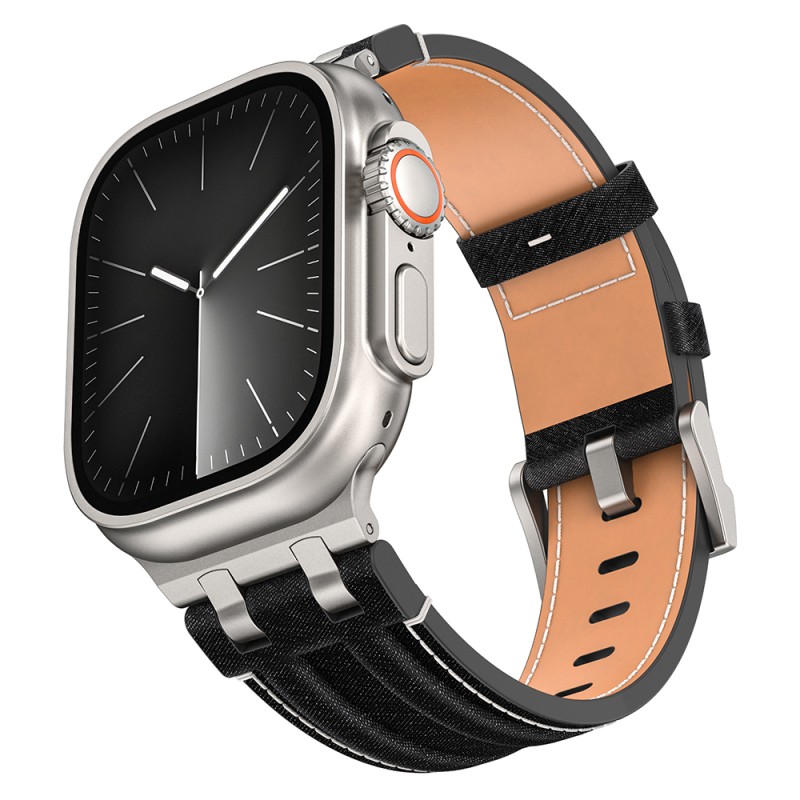 Apple Watch 44mm Zore KRD-153 Kot Kumaş Tasarımlı Kordon - 4