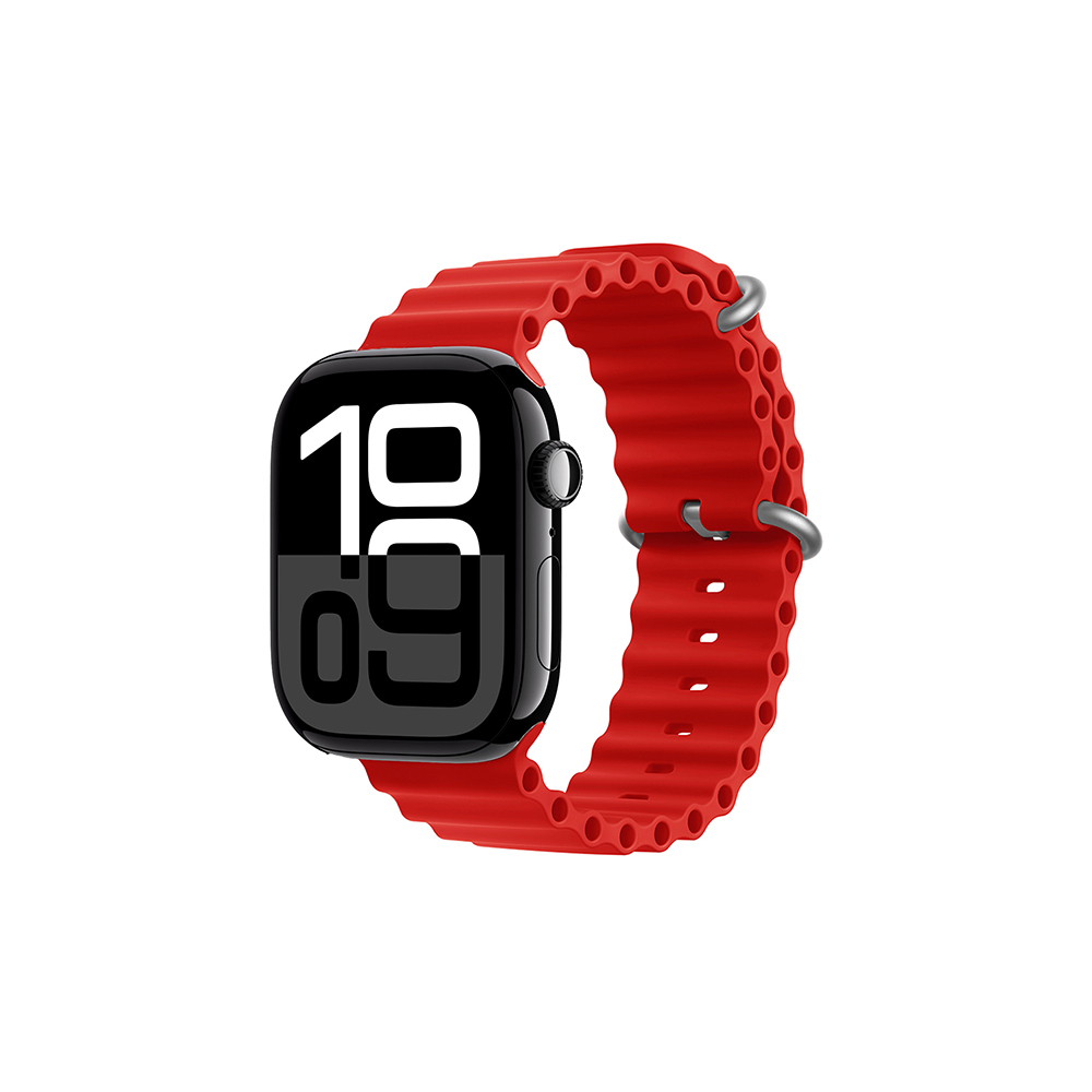 Apple Watch 10 46mm Zore KRD-75 Silikon Kordon - Kırmızı