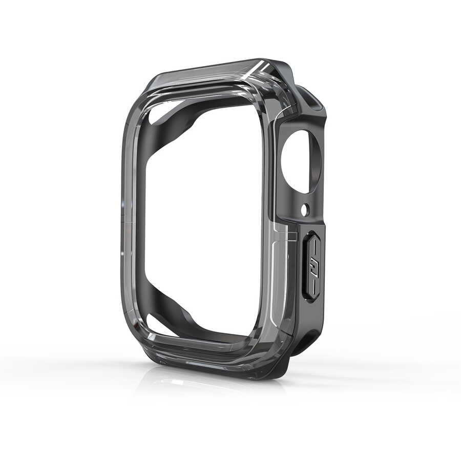 Apple Watch 44mm Zore Watch Gard 08 Sert PC + Silikon Koruyucu - Siyah
