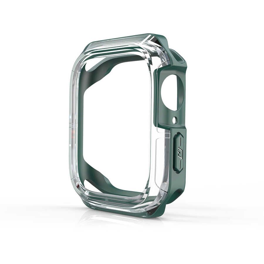 Apple Watch 44mm Zore Watch Gard 08 Sert PC + Silikon Koruyucu - Koyu Yeşil