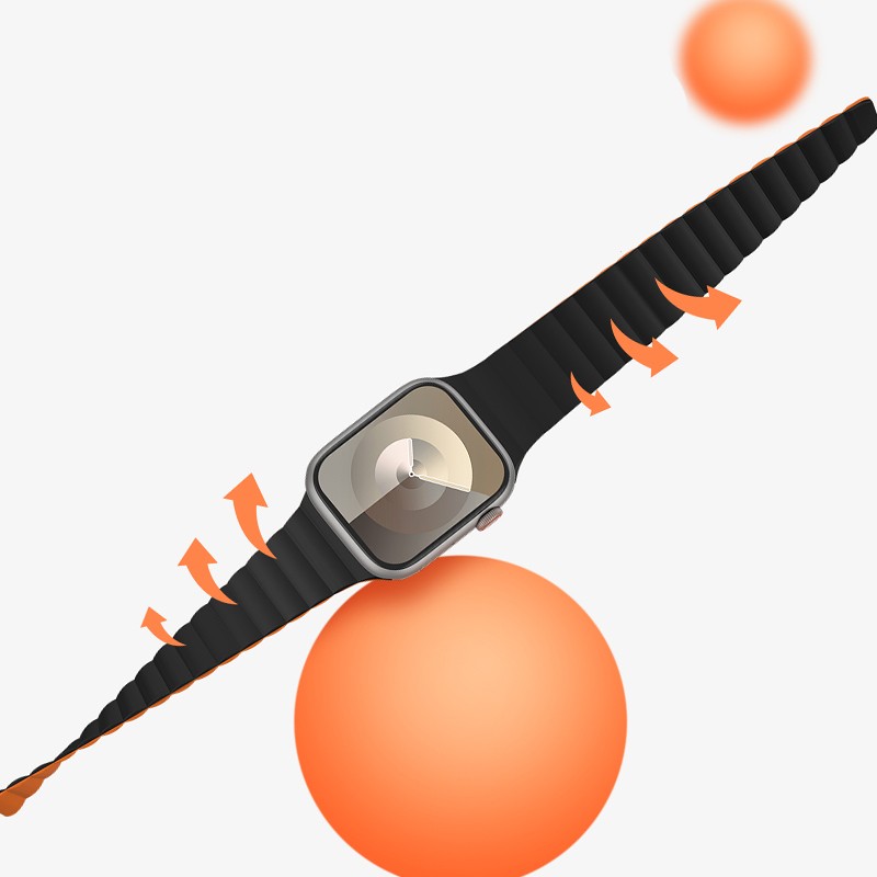 Apple Watch 7 41mm Benks Magnetic Snap On Silicone Strap - 8
