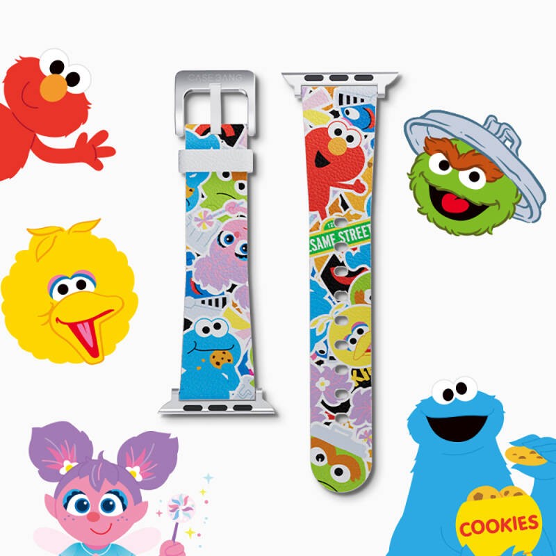 Apple Watch 7 41mm Casebang Sesame Street Serisi Deri Saat Kordon - 4
