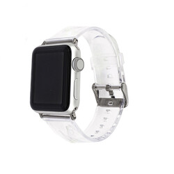 ​​​Apple Watch 7 41mm KRD-13 Şeffaf Silikon Kordon - Thumbnail