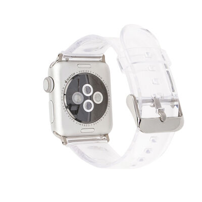 ​​​Apple Watch 7 41mm KRD-13 Şeffaf Silikon Kordon
