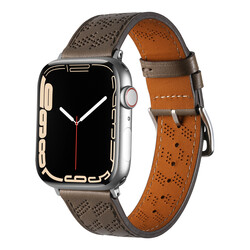 ​​​Apple Watch 7 41mm KRD-76 PU Deri Kordon Strap Kayış - Thumbnail