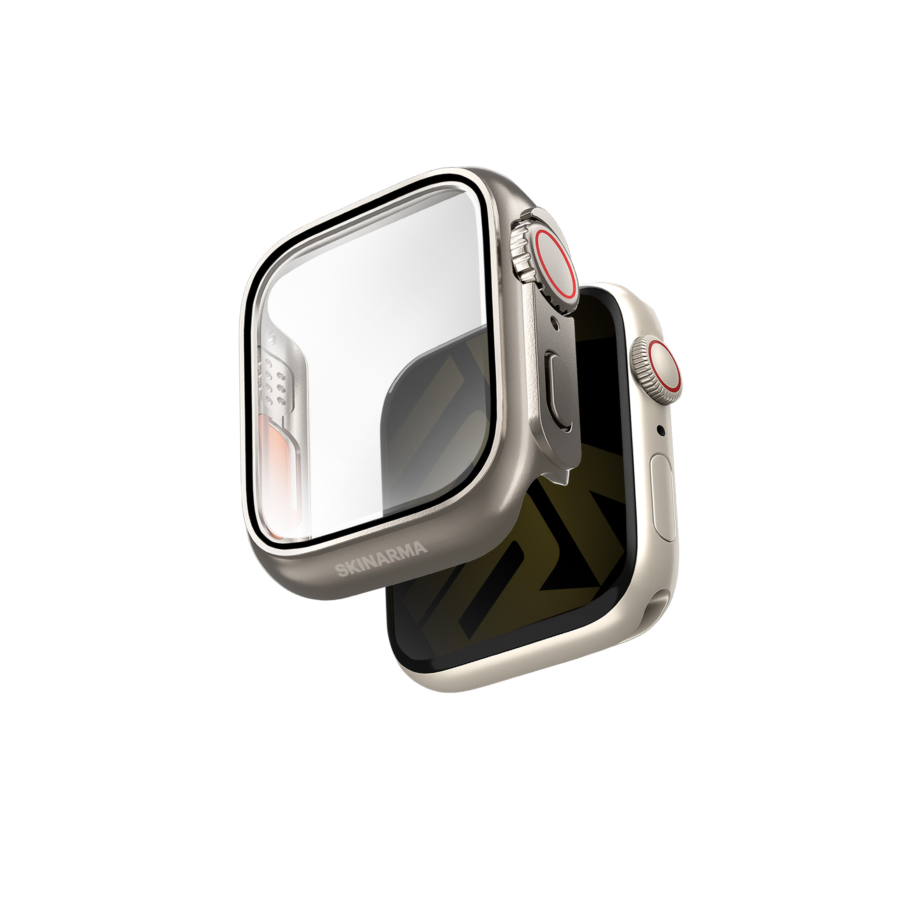 Apple Watch 7 41mm SkinArma Gado Pro Dijital Taç Korumalı Kasa ve Ekran Koruyucu - Gri