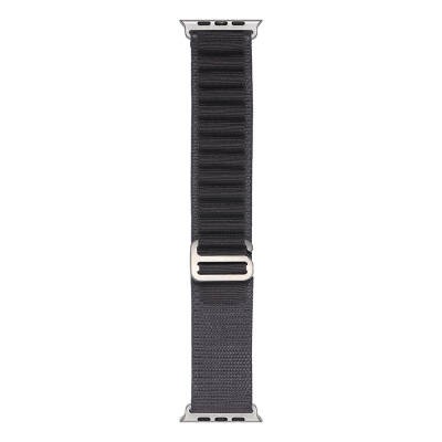 Apple Watch 7 41mm Zore Band-74 Hasır Kordon Koyu Gri