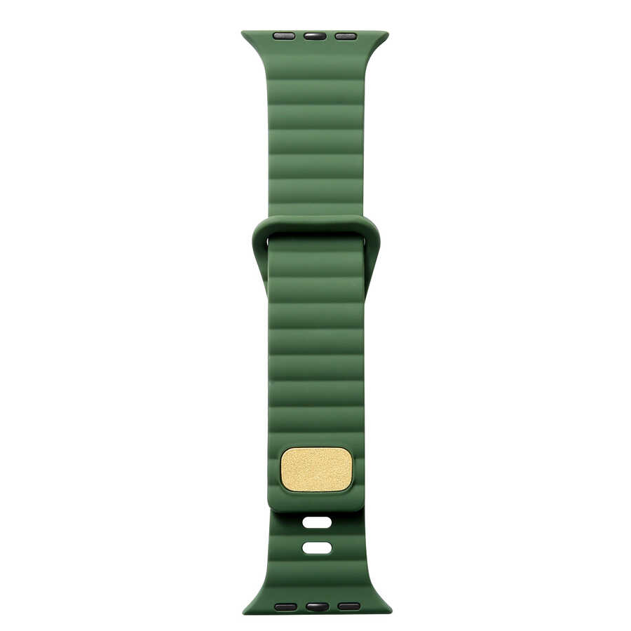 Apple Watch 7 41mm Zore KRD-73 Silikon Kordon - Koyu Yeşil