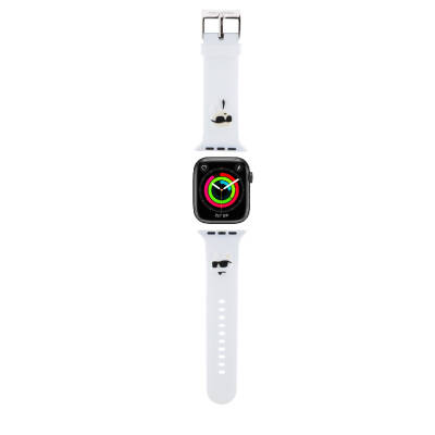 Apple Watch 7 45mm Karl Lagerfeld Orjinal Lisanslı İkonik Karl & Choupette Logolu Silikon Kordon - Karl Lagerfeld