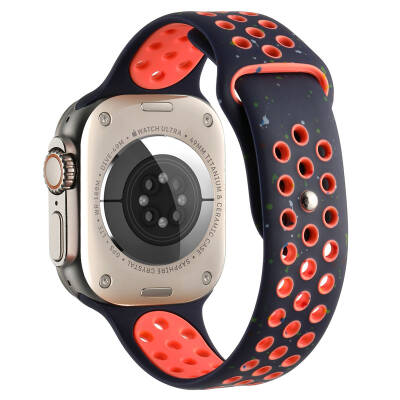 Apple Watch 7 45mm Kordon Yeni Seri 2023 KRD-02 Silikon Strap Kayış - Zore