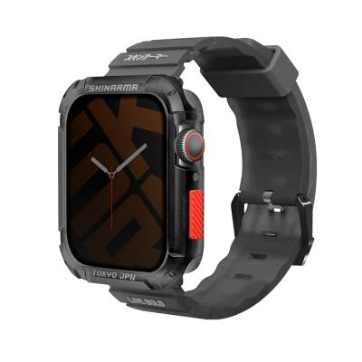Apple Watch 7 45mm SkinArma Kurono Sert PC Kasa Koruyucu + Shokku Silikon Kordon - Skinarma