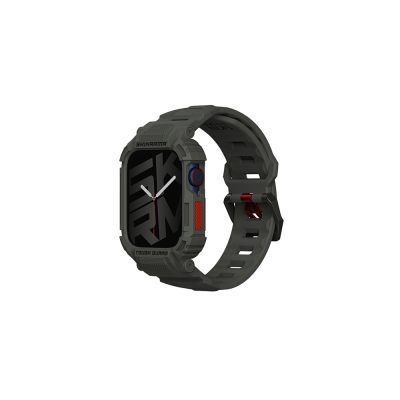 Apple Watch 7 45mm Skinarma Mecha 2in1 TPU Kasa Koruyucu + Silikon Kordon - Skinarma