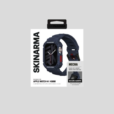 Apple Watch 7 45mm Skinarma Mecha 2in1 TPU Kasa Koruyucu + Silikon Kordon - 19