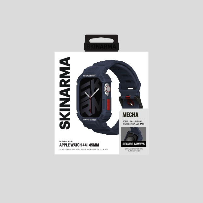 Apple Watch 7 45mm Skinarma Mecha 2in1 TPU Kasa Koruyucu + Silikon Kordon - 19