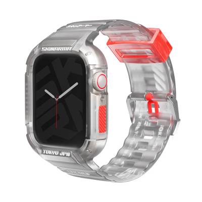 Apple Watch 7 45mm SkinArma Saido Sert PC Kasa Koruyuculu Silikon Kordon - Skinarma