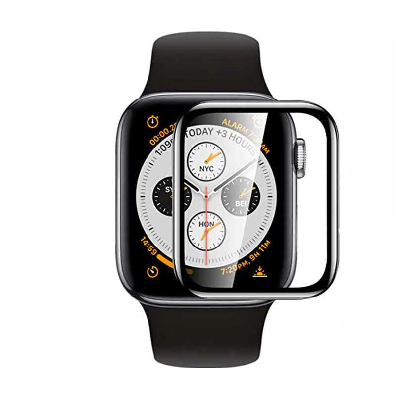 Apple Watch 7 45mm Zore Eko PMMA Pet Saat Ekran Koruyucu - Siyah