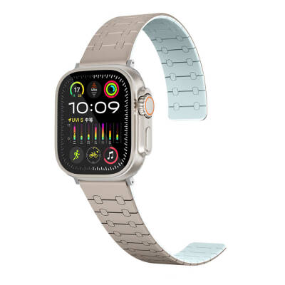 Apple Watch 7 45mm Zore KRD-111 Çizgili Desenli Silikon Kordon - Zore