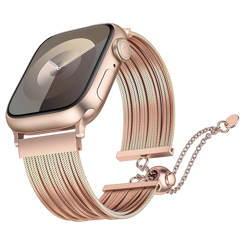 Apple Watch 7 45mm Zore KRD-137 Metal Hasır Kordon - 4