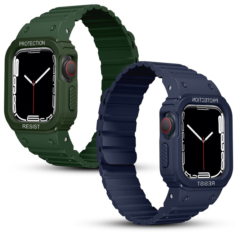 Apple Watch 7 45mm Zore KRD-142 Airbag Tasarımlı Kasa Koruyuculu Silikon Kordon - 11
