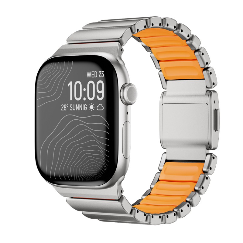 Apple Watch 7 45mm Zore KRD-149 Metal Silikon Kordon - 6
