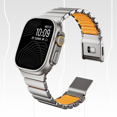 Apple Watch 7 45mm Zore KRD-149 Metal Silikon Kordon - 15