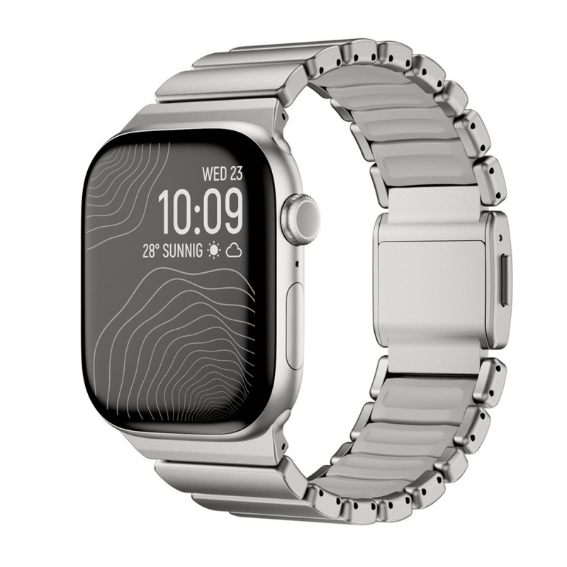 Apple Watch 7 45mm Zore KRD-151 Metal Silikon Kordon - 1