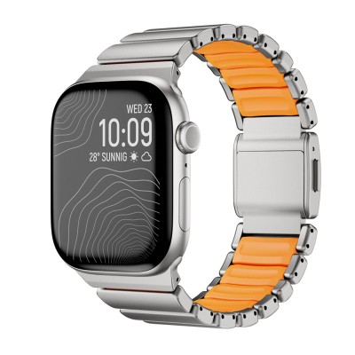 Apple Watch 7 45mm Zore KRD-151 Metal Silikon Kordon - 3