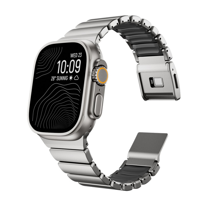 Apple Watch 7 45mm Zore KRD-152 Titanyum Silikon Kordon - 20