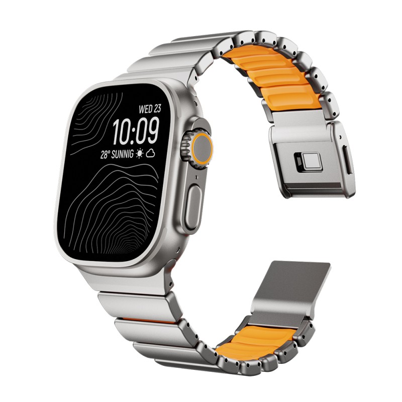Apple Watch 7 45mm Zore KRD-152 Titanyum Silikon Kordon - 21