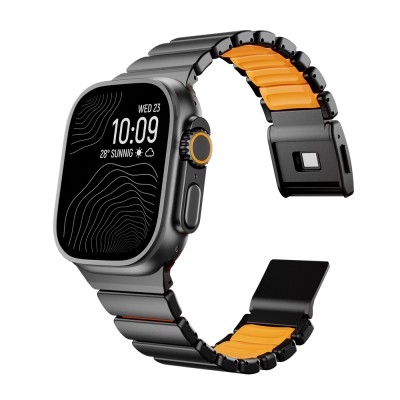 Apple Watch 7 45mm Zore KRD-152 Titanyum Silikon Kordon - 24