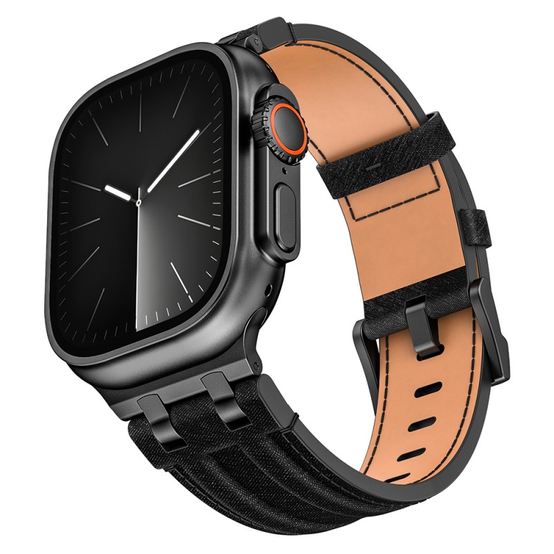 Apple Watch 7 45mm Zore KRD-153 Kot Kumaş Tasarımlı Kordon - 1