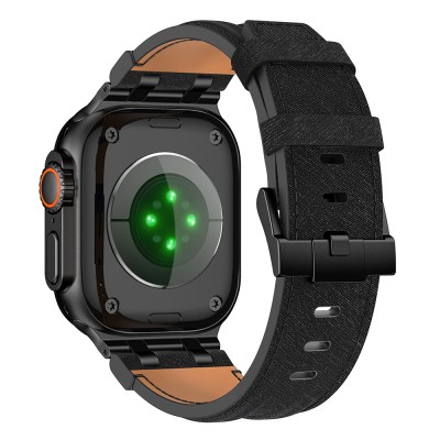 Apple Watch 7 45mm Zore KRD-153 Kot Kumaş Tasarımlı Kordon - 5